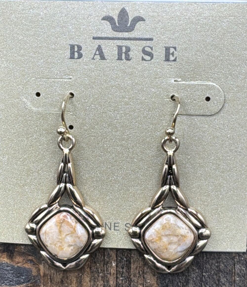 Barse Agatized Opal Earrings- Bronze- NWT